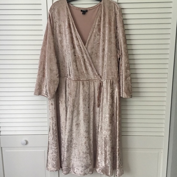 torrid Dresses & Skirts - Blush Champagne Velvet Wrap Dress